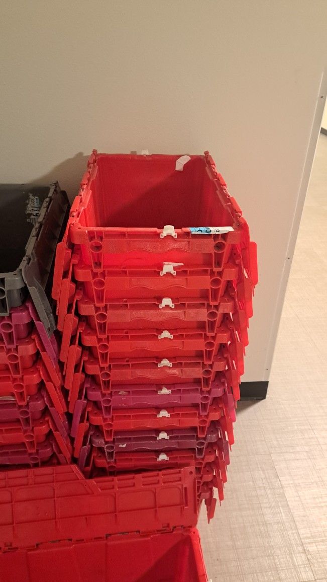 6 Global Industrial Distribution Red Stackable Secure Storage Container