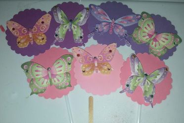 3D Butterfly cupcake toppers
