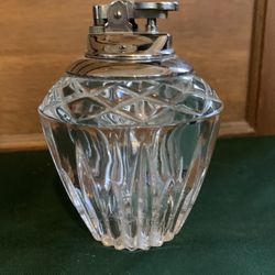 Princess House Crystal and Silver Table Lighter. Gem Shaped Butane Lighter. 