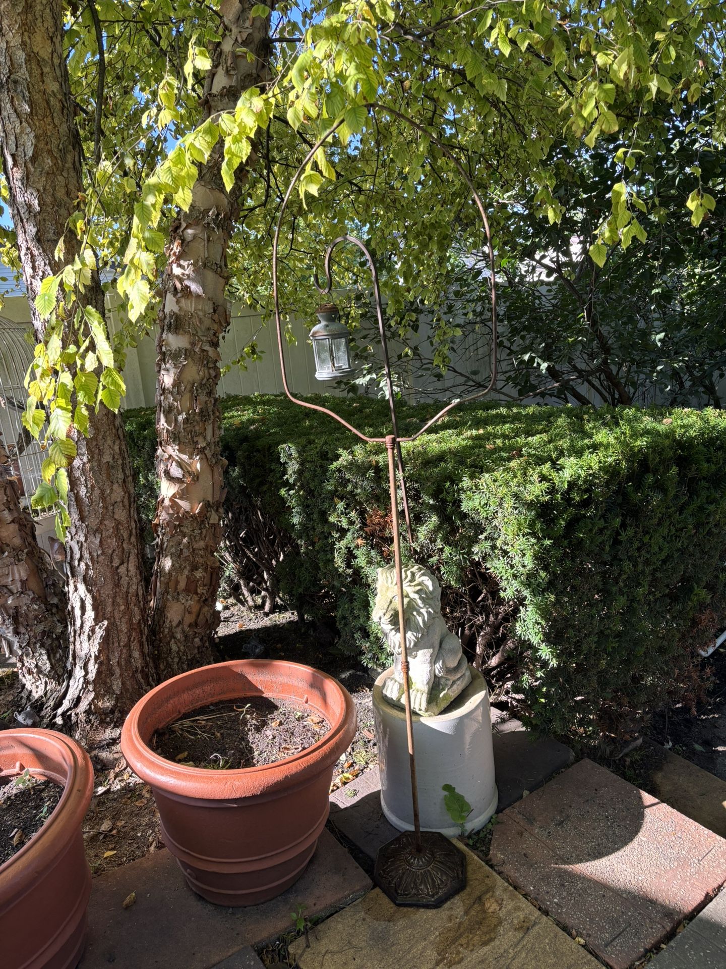 Antique Brass Bird Cage Stand