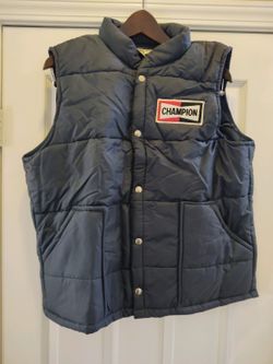 Vintage 70's Champion Sparkplug puffer vest