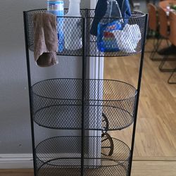 Black metal 6 baskets storage unit