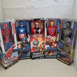 12" Spiderman/Ironman/Power Rangers/Captain America $10 Each