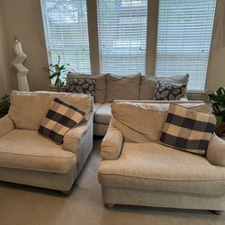Couch and Pair of Loveseats
