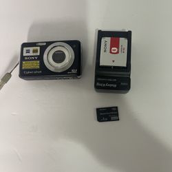 Sony Cyber-shot DSC-W220 12.1MP 4x Zoom Digital Camera W/Charger &Battery Tested