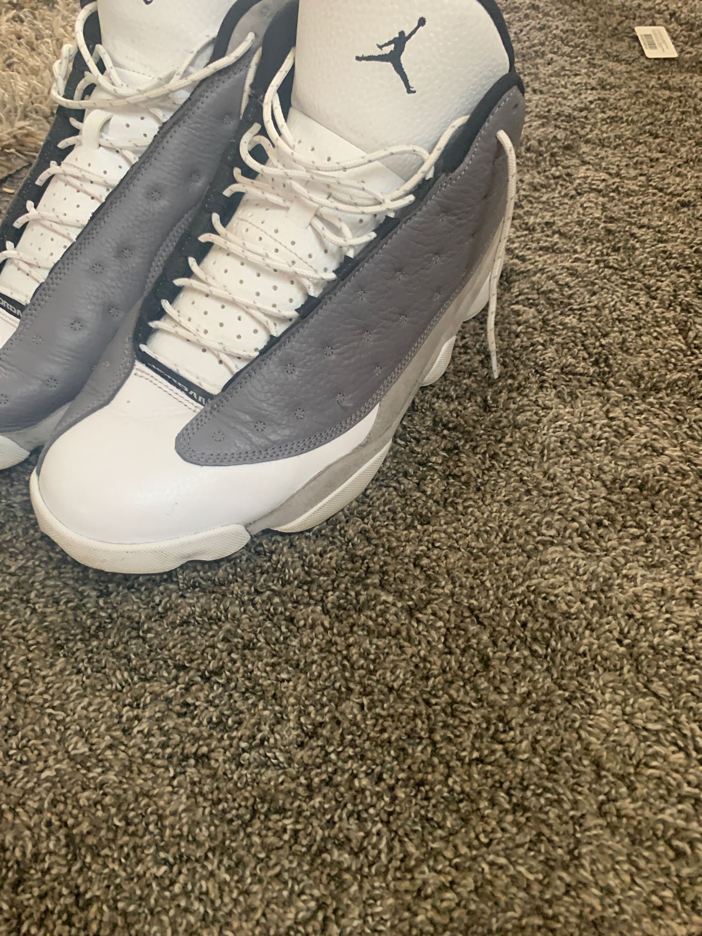 Retro 13 grey Blk white size 12