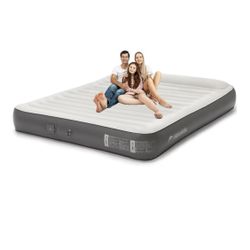 Naturehike Compact King Air Mattress, Blow Up Bed, Inflatable Airbed Pillow Top Plush Pump for Camping with Rechargeable Built-in Electric Home Guests