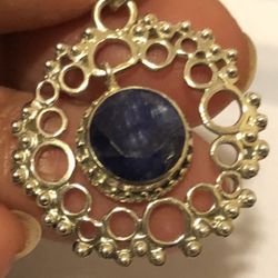 Lapis lazuli pendant 925 sterling silver