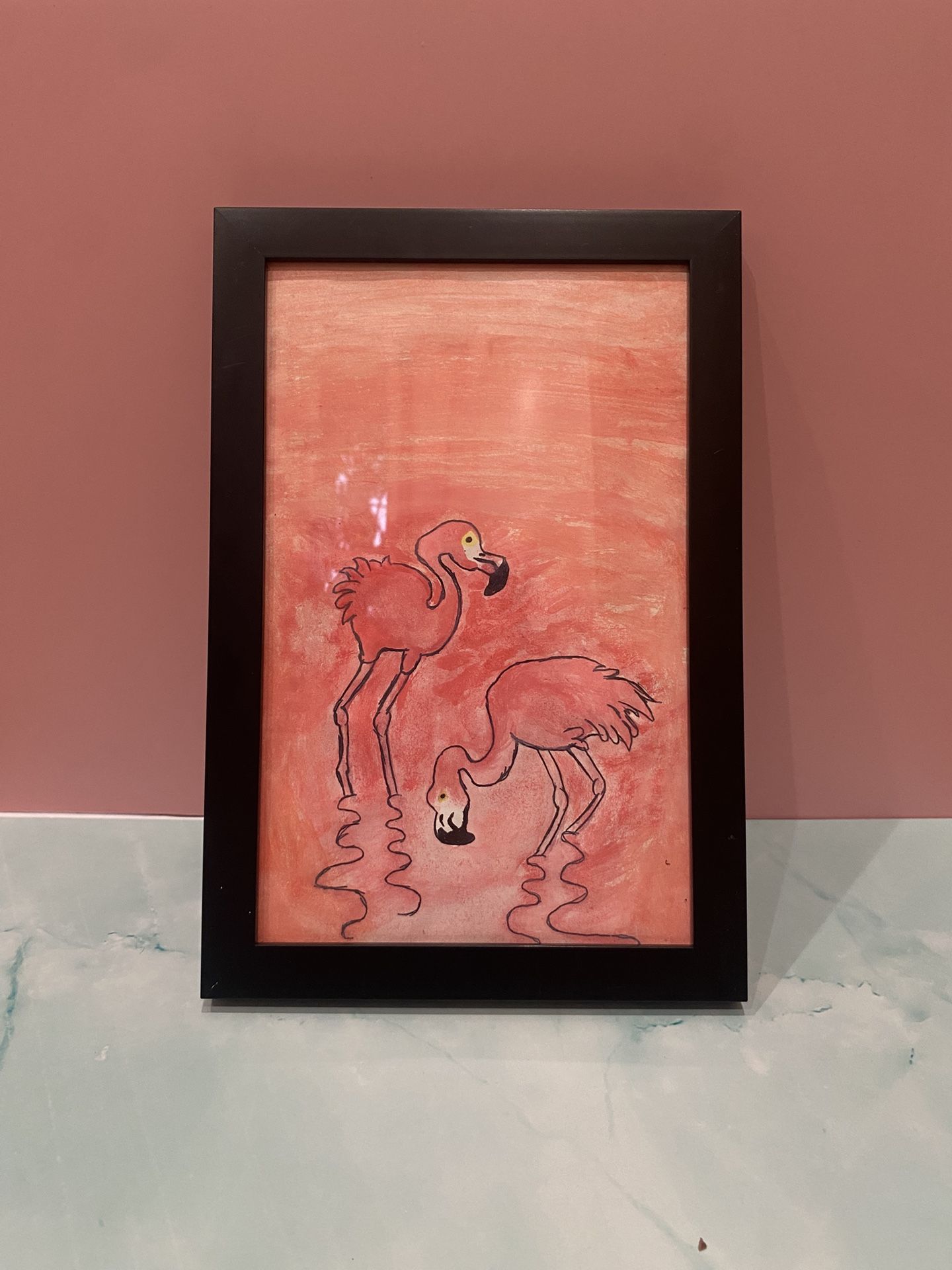 Flamingo Water Color Panting 