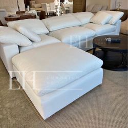 White Cloud 4 Piece Sofa Sectional Boucle 