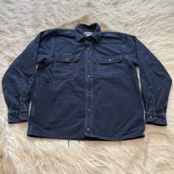 Carhartt Workwear Think Blue Flannel Shirt Outdoors Chore Mens Size M Stains