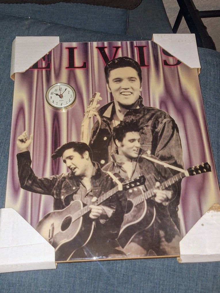 Elvis Wall Clock And 3 Set 8 Track Set