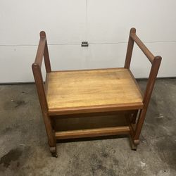Vintage Solid Wood Bar Cart