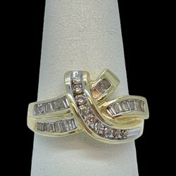 Gold Diamond Ring 10K New