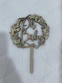 Oh Baby Wooden Cake Topper