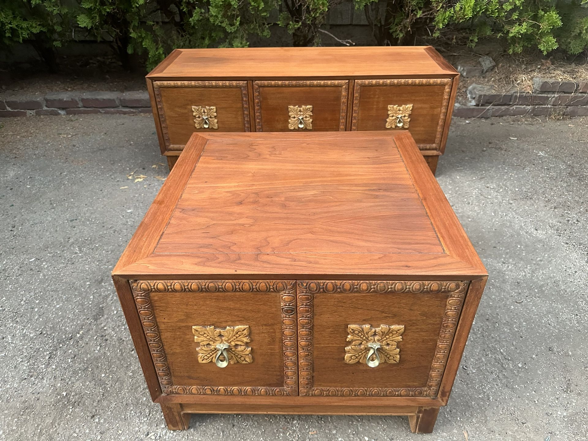 Vintage Retro Mid Century Modern Console Table And End Table