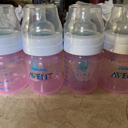 Philips Avent Pink 4oz Bottles 