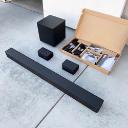 $140 (New in box) Vizio V-series 5.1 home theater sound bar dolby audio, bluetooth, wireless subwoofer, remote control (v51x-j6)