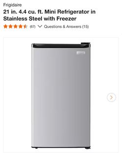 Frigidaire 21 in. 4.4 cu. ft. Mini Refrigerator in Stainless Steel with Freezer