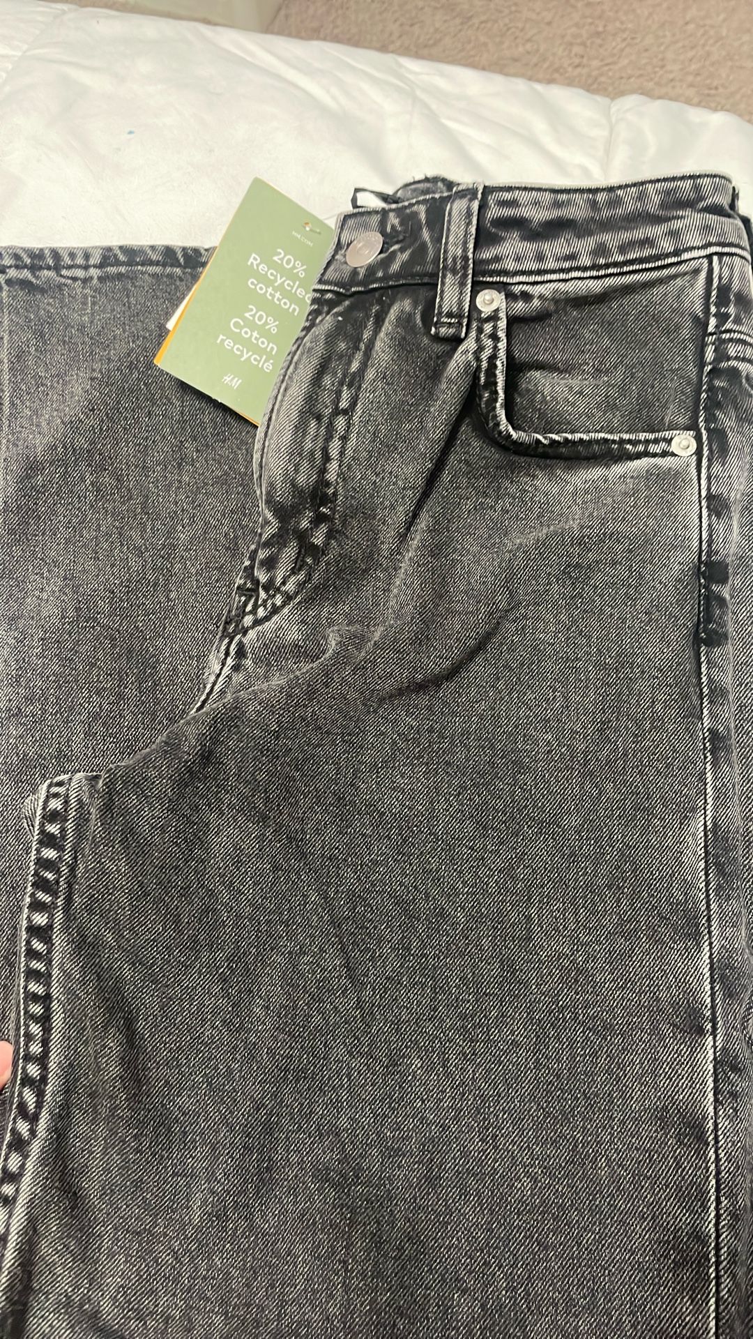 mid/high rise gray baggy H&M jeans