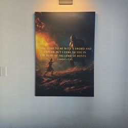 David & Goliath Wall Canvas Art 28x40 