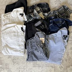 10 Men's Button Down Shirt Bundle - H&M, Hollister, Guess, Ecko Unltd, etc