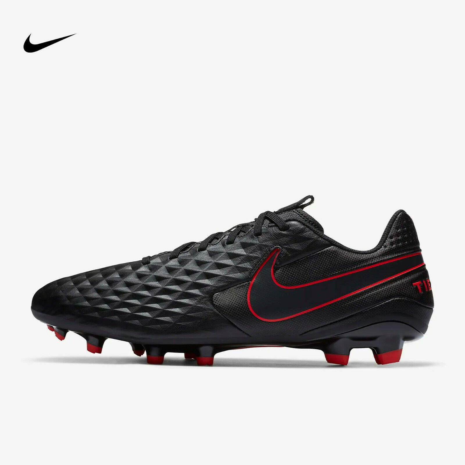 Nike Tiempo Legend Size 8.5 MG Black/Red Soccer Cleats