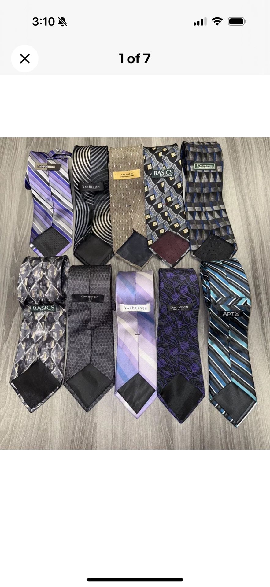 Men’s SILK TIE LOT 10 Van Heusen Bachrach Covington Croft & Barrow Arrow & More!