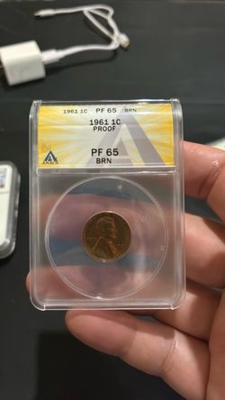 1961 Lincoln Cent Proof ANACS PF 65 BRN