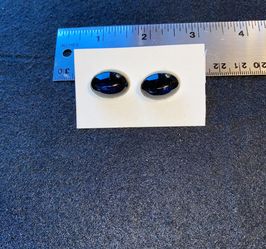 Cufflinks - blue glass gold-tone