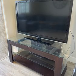 Wood & Glass TV Stand