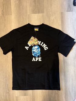 🦍 BAPE Blue Camo College Logo Tee – Size Medium (Brand New with Tags)