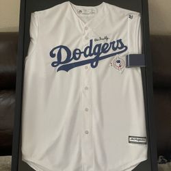 Vin Scully Autographed Framed Jersey
