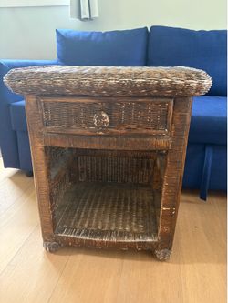 Rattan nightstand