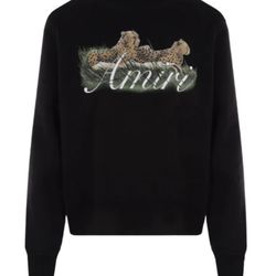 AMIRI - CHEETAH PRINT LOGO SWEATER - MEN'S