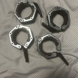 4 Heavy Duty Lock-Jaw METAL Series Olympic Barbell Collars (2 Full Pairs)