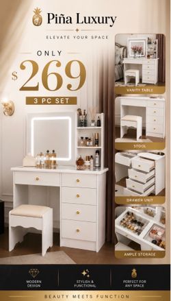 White vanity set