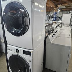BLOW OUT SALE WAREHOUSE FULL NICE CERTIFIED GENTLY USED REFURBISHED RECONDITIONED LIGHTLY USED WASHER DRYER FRIDGE STOVE OVEN STACKABLE FREE WARRANTY 