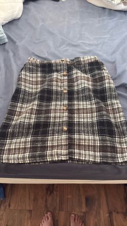 Plaid skirt with pockets
