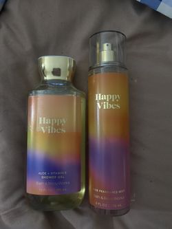 Baths and Bodyworks Happy Vibes Body Spray/Shower Gel Bundle 