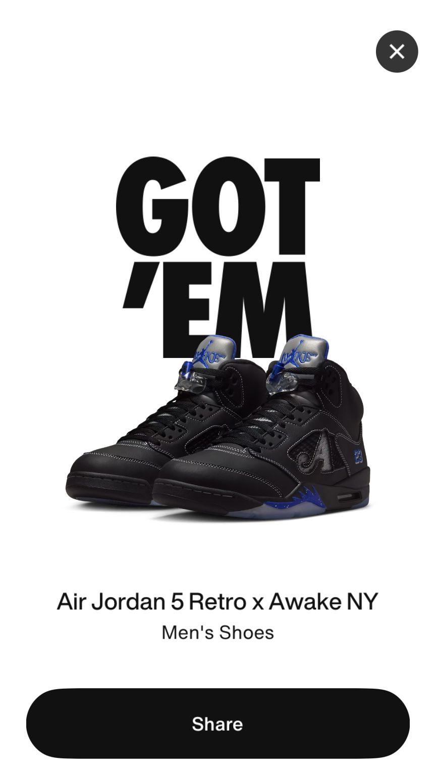 Jordan 5 Retro Awake NY Black