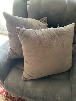 Set of 6 Gray Textured Throw Pillows