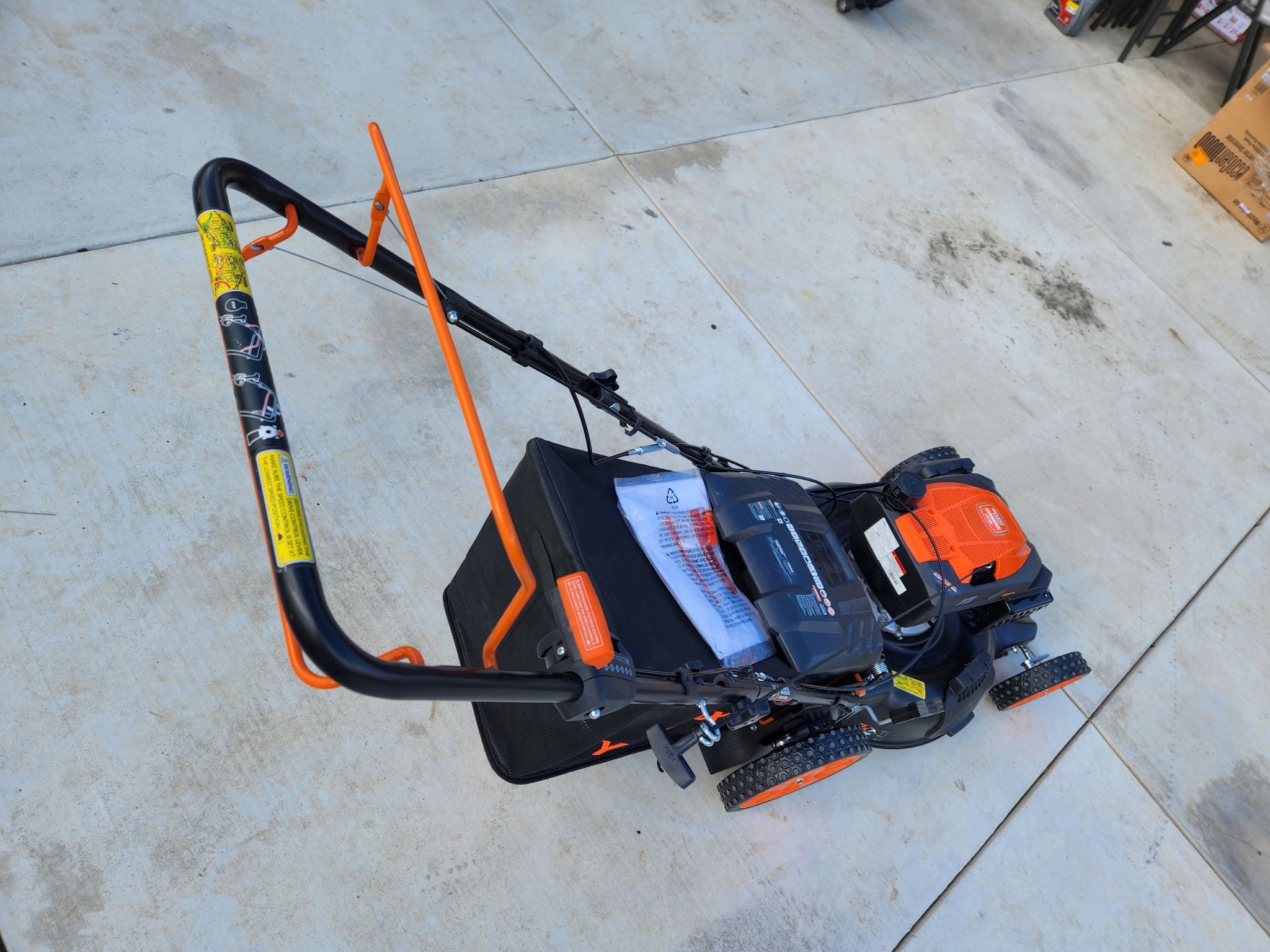 Best Seller YARDMAX 22 in. 201 cc SELECT PACE 6 Speed CVT High Wheel RWD 3 in 1 Gas Walk Behind Self Propelled Lawn Mower