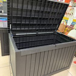 I Large 260 Gallon XXL Patio Storage Box, Outdoor Resin Storage Bin, Lockable Storage Container for Patio Cushions, Furnitur