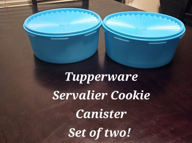 Tupperware Servalier Cookie Canister Set Of 2!