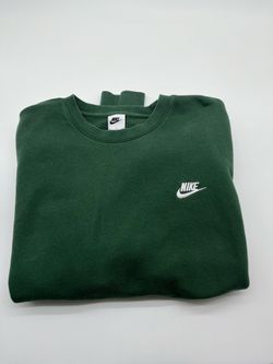 Nike Sportswear Club Fleece Crewneck Sweatshirt Mens XL Green Embroidered