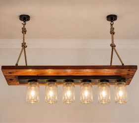 Handmade Rustic Woodbeam Chandelier