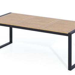 8-Person Outdoor Acacia Wood Dining Table Rectangular Patio Table