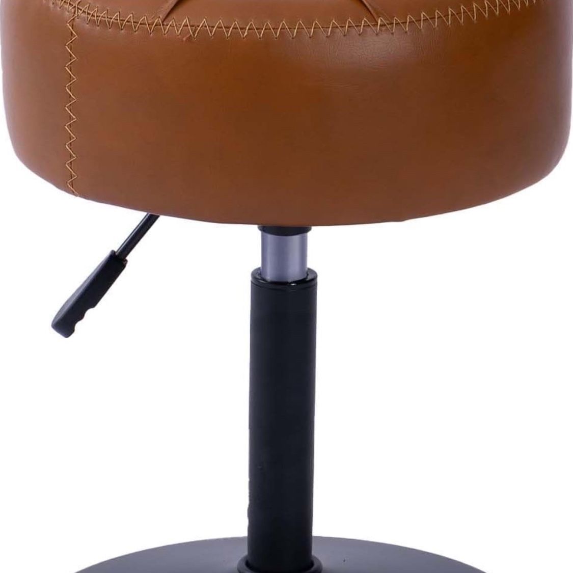 Adjustable Vanity Stool, 360°Swivel Vanity Chair Stool for Makeup Room, Black Stool Chair for Vanity, Small Faux Leather Vanity Stool for Bathroom, Li