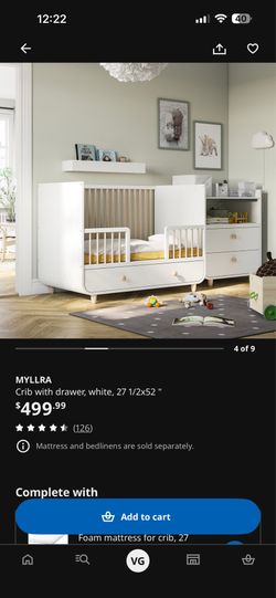 IKEA MYLLRA  crib brand new